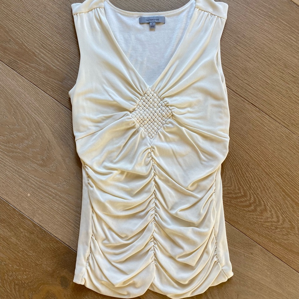 White Silk Blend Top